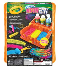 Crayola; Washable Neon Sidewalk Paint; Outdoor Art Tools; 3 Neon Paint Colors, Paint Brush, Roller and 3 Sidewalk Chalk Sticks 16 815jRHWcp8L