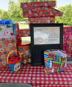 Red Gingham Plastic Tablecloth Roll With Cutter, 100' x 52" - Heavy Duty Party Table Cloth In Self Cutting Box - For Picnics, BBQs, and Birthday Parties - By Clearly Elegant Gingham Red 40 815kmTX5DBL