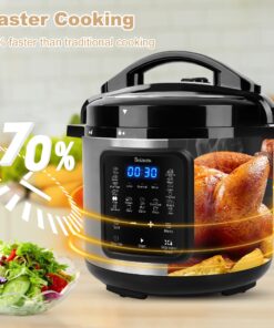 Electric Pressure Cooker: 6 Quart 9-in-1 Multi-Functional Built-in 11 Presets Programs Pressure Pot, Multi Cooker, Slow Cooker, Rice Cooker, Steamer, Sauté, Yogurt Maker, Warmer & Sterilizer 6 Quarts 27 815lmEcpOJL