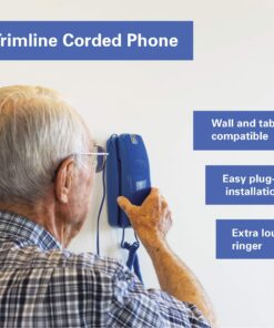 iSoHo Phones Land Line Telephones for Home - Corded, Easy-to-Use Big Button Telephone for Home Office, Seniors, House Phone; Analog Desk Phone with Vintage Wall Phone Design -Home Phone, Classic Blue 12 815mzY5q54L