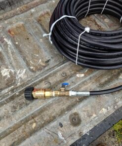 Sewer Jetter Kit 1/4" NPT x 100' Hose & 5.5 Orifice Button Nose Nozzle 4000 PSI 19 815tfAoLkVL