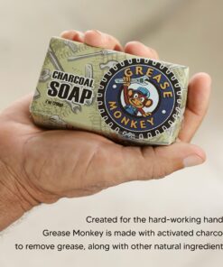 Bali Soap Grease Monkey - Natural Soap for Men, Dad, Husband - Special Father's Day Gift - Activated Charcoal Scrub for Mechanic - Cleans Dirty, Greasy Hands - Pack of 2, 7oz Bar 7 Ounce (Pack of 2) 16 815trzILnXS
