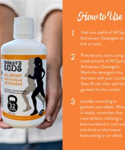 Molly's Suds All Sport Laundry Wash | Gentle Detergent for Workout Clothes, Athletic Wear, and Sports Fabrics | 32 Loads | Great Holiday, Christmas Gift 32 Fl Oz (Pack of 1) 9 815uCfMUvaL