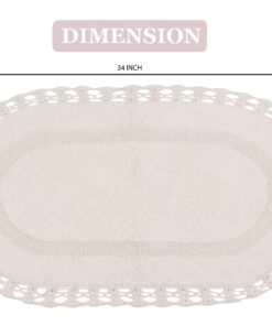 Alternative view of Home Weavers Hampton Crochet Reversible Bathmat 100% Cotton Bathroom Rugs Set, Washable Rug, Extra Soft and Absorbent Bath Rug, Kitchen Mat, Bath Mat Set, Mat Non Slip, 21"x34" Rectangle, Ivory