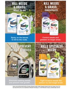 Roundup Ready-To-Use Weed & Grass Killer III -- with Sure Shot Wand, Use in & Around Vegetable Gardens, Tree Rings, Flower Beds, Patios & More, Kills to the Root, 1.33 gal. 27 815xM4dewhL 2