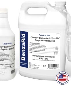 BenzaRid Medical Grade Professional Disinfectant Spray Household Ready, Liquid Surface Sanitizer & Virucide | Kills MRSA, H1N1, Norovirus, Avian Flu & More |EPA Registered, Pet & Kid Safe | 32 oz 32oz Spray 18 815yph19XIL