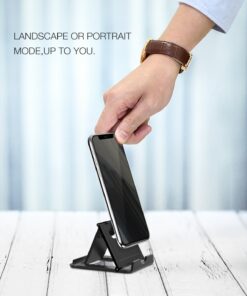 MoKo Phone/Tablet Stand, Foldable Tablet Holder Fits with iPhone 15/Pro/Plus/Pro Max, iPhone 12/12 pro Max/11/Xs Max, iPad Pro 11, iPad Air 4/Mini 6 2021, iPad 9th 10.2", Black Small Size 41 815yqemDPJL