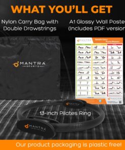 Pilates Ring Circle, Fitness Ring Magic Circle Pilates Ring 13 Inch, Inner Thigh Exercise Equipment for Women, Thigh Master Pilates Equipment for Home Workout, Pelvic Floor Muscle Trainer Power Kit Black (For Heights 5'0" - 5'9") 21 815zAExmOrL