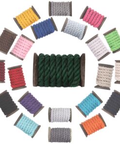 Ravenox Natural Twisted Cotton Rope | Made in The USA | Strong Triple-Strand Cordage for Sports, Décor, Pet Toys, Crafts, Macramé & Indoor Outdoor Use| by The Foot & Diameter (Multiple Color) Green 1/4 Inch x 600 Feet 9 815zq3Q9YgL 1