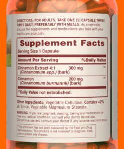 Sundown Cinnamon Capsules, Support Sugar Metabolism, Non-GMO, Free of Gluten, Dairy, Artificial Flavors, 1000 mg, 200 Capsules 9 816 btYezjL