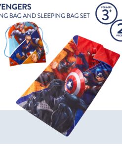 Alternative view of Idea Nuova 2 Piece Drawstring Sling Carry Bag with Sleeping Slumber Bag Avengers 30"x54"