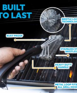 Kona 360/Clean Grill Brush - Powerful 30-Second Grill Cleaner - The World's Best Grill Brush, Bristle | Free of Brass Wire & Safe BBQ Grill Brush, BBQ Brush Accessory for Grill Cleaning Kit - 18 Inch 1 Black 22 81627QkOw7L