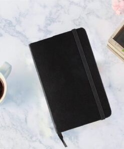 JAM Paper Hardcover Notebook with Elastic Band - Small Journal - 3 1/2 x 5 1/2 - Black - 100 Lined Sheets - Sold Individually Travel Size/Small 10 81635A4ta L