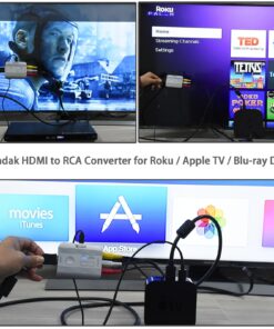 HDMI to RCA Video Converter, 1080P HDMI to AV 3RCA CVBS Adapter with Optical Toslink SPDIF + Coaxial Audio Extractor Supports Variants PAL/NTSC for STB Blu-ray DVD Xbox PS3 PS4 Sliver 11 8163NLa9w1L