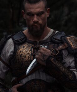 Alternative view of Norse Tradesman Viking Knife With Raven's Head Hilt & Leather Sheath - 5.5" Carbon Steel Blade