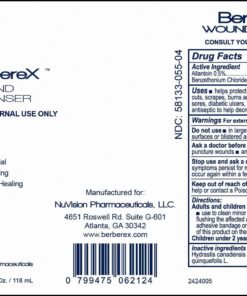 BerbereX Antimicrobial Wound Cleanser for Cuts, Scrapes, Burns, Incisions, Piercing Aftercare, Wounds, Wound Care, First Aid Antiseptic Antibacterial Spray, Pressure Sore, Diabetic Ulcer - 4oz 11 8164 A5z2L