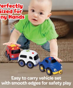 Small World Toys Cars For Toddlers 1-3, Magnetic Tailgate Trio Emergency Vehicle Set, Preschool Mini Car Toys, Fire Engine, Police Car & Ambulance, Toy Car Gifts for Boys and Girls 10 8165LkE0FJL