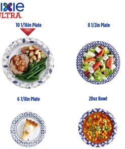 Dixie Ultra Paper Plates, 10 1/16 inch, Dinner Size Printed Disposable Plate, 172 Count (4 Packs of 43 Plates), Packaging and Design May Vary, Blue,White 21 8165iHYnxS