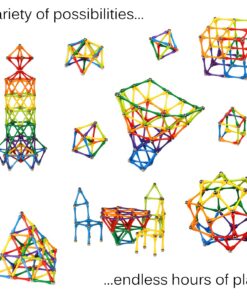 Goobi 300 Piece Magnetic Building Sticks Blocks Tiles Toy Magnet 3D Construction Set STEM Educational Toys for 3 4 5 6 7 8 Year Old Kids Boys Girls Adults with Storage Box and Instruction Guide 23 81676OZr5L
