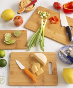 Totally Bamboo 3-Piece Bamboo Cutting Board Set; 3 Assorted Sizes of Bamboo Wood Cutting Boards for Kitchen Solid 3 Piece Set 28 81679aKiAlL