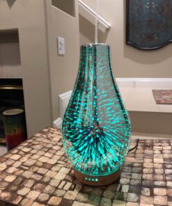 Porseme Essential Oil Diffuser 3D Glass Aromatherapy Ultrasonic Humidifier Cool Mist, Auto Shut-Off, Timer Setting, BPA Free for Home Office Hotel Yoga Gym Leisure SPA Gift 100ml B1-100ml Volcano 28 8167P8l4ShL