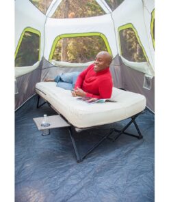 Coleman Camping Cot, Air Mattress, & Pump Combo, Folding Camp Cot & Air Bed with Side Table & Battery-Operated Pump, Great for Comfortable Outdoor Sleeping & Camping Twin 34 8169h2Wf1L