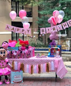 Unique Industries Dotted Rectangular Plastic Table Cover, 54" x 108", Light Pink 18 816AfKWp DL