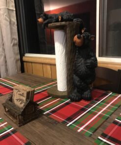 Willie Black Bear Paper Towel Holder Rack for Free Standing on Counter or Table (Great Kitchen Decor) 14" 19 816BED5zTL