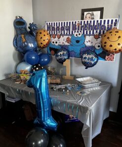 Cookie Monsters Happy 1st Birthday Balloon Decorations and Party Supplies 27 816BI9Pw8uL
