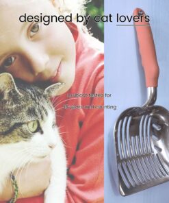 DuraScoop® Premium Multicat Cat Litter Scoop | Solid Metal | Litter Box Tray Pan Sifter Random Color 42 816BhVR7RGL