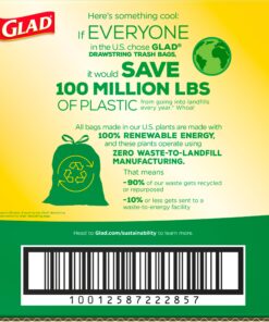 Glad ForceFlex Tall Kitchen Drawstring Trash Bags, 13 Gal, Fresh Clean Scent with Febreze, 110 Ct 110 Count (Pack of 1) 31 816C7kcjIoL