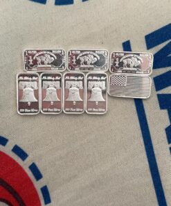 TEN One Gram .999 pure Silver Bars with random designs in a jewelry pouch (Original Version) 22 816ChHSPcEL