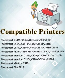 Much&More Compatible Ink Cartridge Replacement for HP 564XL 564 Work for Photosmart 5510 5511 5512 5514 5515 5520 5522 B209 B210 Officejet 4610 4622 Deskjet 3521 3526 (5 Pack, 2 x BK + C + M + Y) 12 816DTnmPQiS