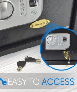 SereneLife Heavy Duty Fireproof Electronic Fingerprint Safe Box-Electronic Lock System with Mechanical Override,Digital Touch Button Control Pad-Includes 2 Keys for Unlocking-Dimension 9.8Dx13.8Wx9.8H 13 816EJjrGNtL