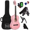 Best Choice Products 38in Beginner All Wood Acoustic Guitar Starter Kit w/Gig Bag, Digital Tuner, 6 Celluloid Picks, Nylon Strings, Capo, Cloth, Strap w/Pick Holder - Pink 34 816FADdUvML
