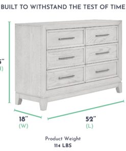 Evolur Lourdes Double Dresser in Greyhound, Comes with Six Spacious Drawers, Made of Hardwood, Included Anti Tipping Kit, Dresser for Nursery, Bedroom, Wooden Nursery Furniture 8 816FJMxGryL
