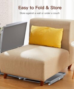 Adjustable TV Tray Table - TV Dinner Tray on Bed & Sofa, Comfortable Folding Table with 6 Height & 3 Tilt Angle Adjustments (Gray) Grey 12 816FYUbZspL 1