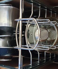 Rev-A-Shelf 2-Tier Kitchen Cabinet Pull Out 12" Cabinet Organizer for Pots, Pans, and Lid Cookware, Adjustable Heavy Duty Wire, Chrome, 5CW2-1222-CR 12 in. 46 816GfmCFITL