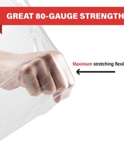 Stretch Wrap Industrial Strength Extra Thick 18" 1100 SqFt 80 Gauge (20 Micron) 1 Pack, Shrink Wrap Roll for Moving Supplies, Furniture, Pallets, Plastic Wrap for Packing, Heavy Duty Stretch Film Clear 23 816IkSXeCdL