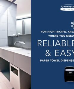 Kimberly-Clark Professional™ Sanitouch Manual Hard Roll Towel Dispenser (09996), Black, for Hard Roll Towels with a 1.75" core, 12.63" x 16.13" x 10.2" (Qty 1) 22 816JVYaB53L