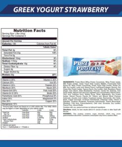 Pure Protein Bars, High Protein, Nutritious Snacks to Support Energy, Low Sugar, Gluten Free, Strawberry Greek Yogurt, 1.76oz, 6 Pack 8 816Jf2UVxML