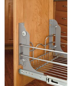 Rev A Shelf 5WB1-0918-CR 9 x 18 Inch Kitchen Cabinet Pull Out Metal Wire Frame Basket Storage Organizer, Chrome 9 in 22 816Koy68qRS