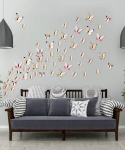 Amaonm® 60 Pcs 5 Packages Beautiful 3D Butterfly Wall Decals Removable DIY Home Decorations Art Decor Wall Stickers & Murals for Babys Bedroom Tv Background Living Room (White2) White2 26 816M9zOCZ3L