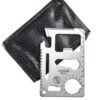 SE 11-Function Stainless Steel Survival Pocket Tool - Compact, Credit Card-Sized Multi-Tool with Leatherette Case - Ideal for Camping, Hiking, and Outdoor Activities- MT908-1 1 18 816MDLHOlCL