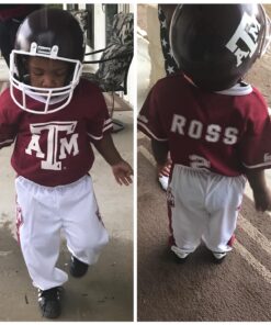 Franklin Sports NCAA Kids Football Uniform Set-Youth Football Costume for Boys & Girls - Set Includes Helmet, Jersey & Pants Texas A&M Aggies Small 17 816PAoDkwKL