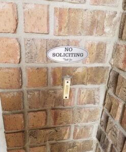 Oval No Soliciting Sign (Brushed Silver) Small 2" X 5" - Small Brushed Silver 23 816PcZlp4xL