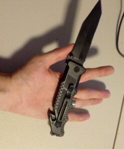 Smith & Wesson Border Guard 10in High Carbon S.S. Folding Knife with 4.4in Tanto Blade and Aluminum Handle for Tactical, Survival and EDC Partially Serrated Edge 48 816PgmcIhpL