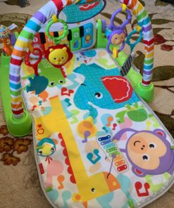 Fisher-Price Baby Playmat Deluxe Kick & Play Piano Gym & Maracas with Smart Stages Learning Content,5 Linkable Toys & 2 Soft Rattles (Amazon Exclusive) Kick N Play Green + Maracas 56 816Qcsg5AaL 1