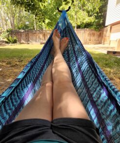 Hammocks Rada Mayan-Made Matrimonial Yucatan Hammock - Two Person Hammock - Artisan Crafted in Central America - Fits 12.5 to 13 Feet Hammock Stand - Up to 550 Pounds, Two Blue - Hanging Bed 2-blues 16 816RmXonwVL