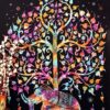 Marubhumi Psychedelic Mandala Hippy Tie Dye Tree of Life Room Decorations Tapestry Wall Hanging Tapestries (Multi Black, Twin Size, 85 x 55 Inch) Multi Black 26 816RnGIX1zL
